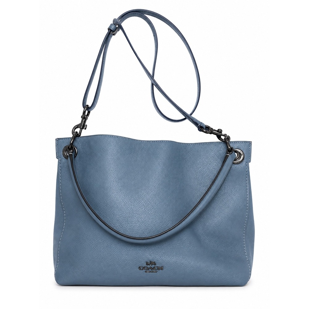 Coach Edie 31 Blue Pebbled Leather Shoulder Crossbody Bag